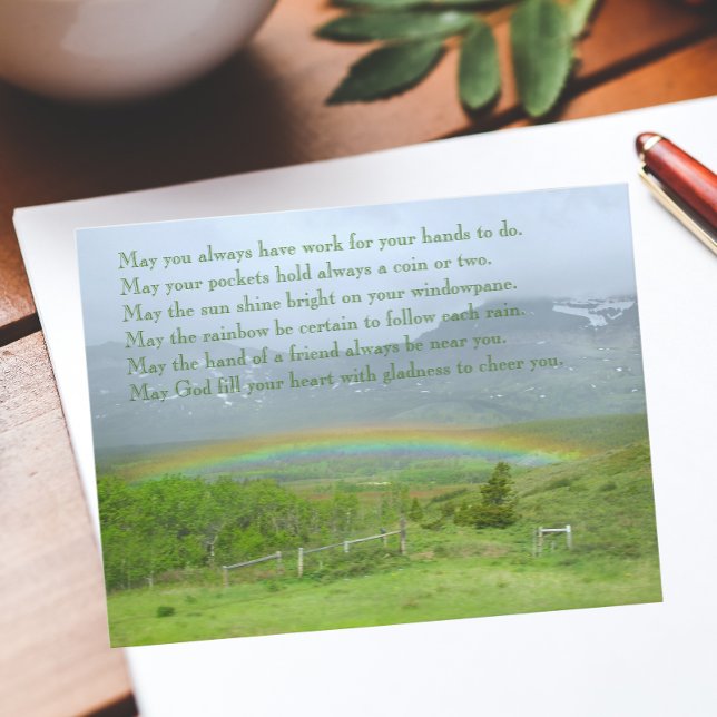 Traditioneller Irish Blessing Valley Regenbogen Postkarte (Von Creator hochgeladen)