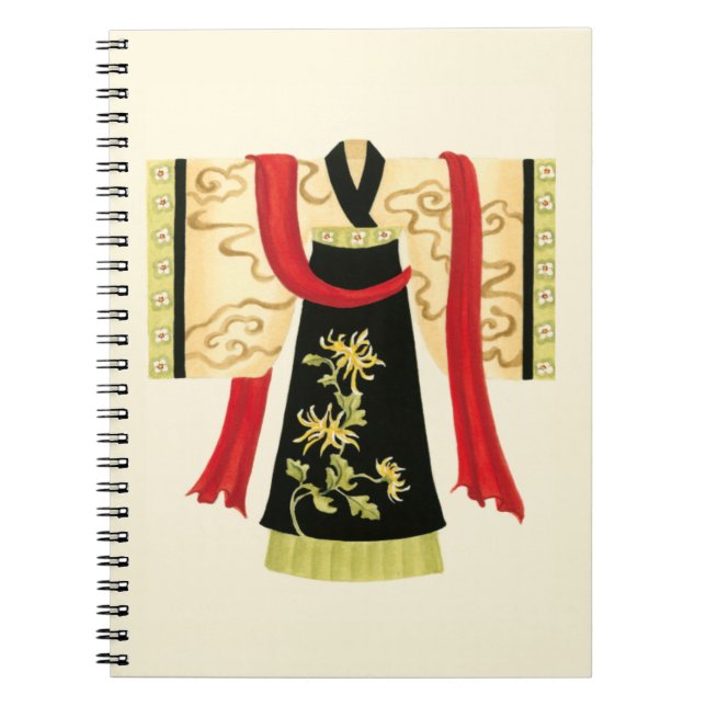 Traditioneller japanischer Kimono mit Blumendruck Notizblock (Vorderseite)
