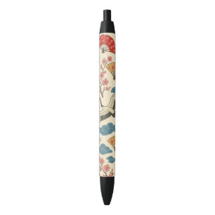 Traditioneller japanischer Kranich-Sakura-Muster-S Kugelschreiber
