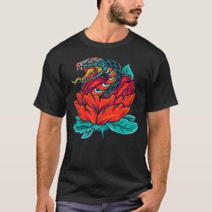 Traditioneller japanischer Tattoo Cobra Snake Vipe T-Shirt
