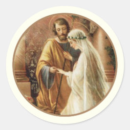 Traditioneller katholischer Brautgroom Wedding Cla Runder Aufkleber
