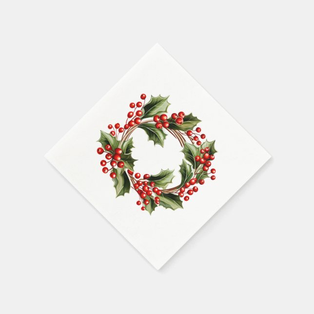 Traditioneller Mistletoe: Weihnachts-Schneeflocke  Serviette (Ecke)