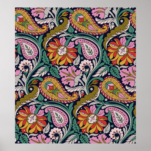 Traditioneller Mughal Allover Designart,asian,Back Poster (Vorne)