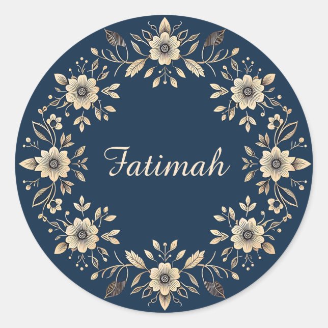 Traditioneller Name der Blauen Navy für Zierpflanz Runder Aufkleber (Vorderseite)