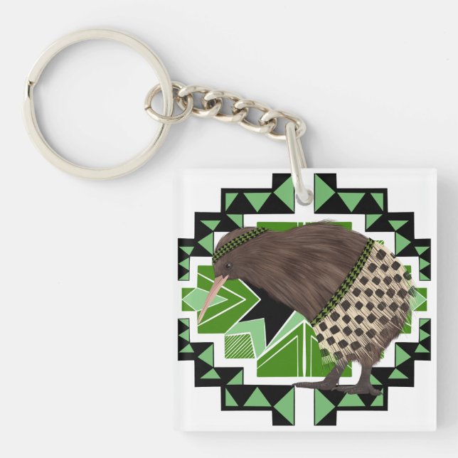 Traditioneller neuseeländischer Vogel- Kiwi Bird Schlüsselanhänger (Vorderseite)
