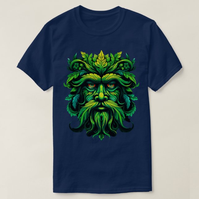 Traditioneller Pagan Celtic Greenman T-Shirt (Design vorne)