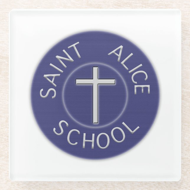 Traditioneller Patch der Saint Alice School Glasuntersetzer (Vorderseite)
