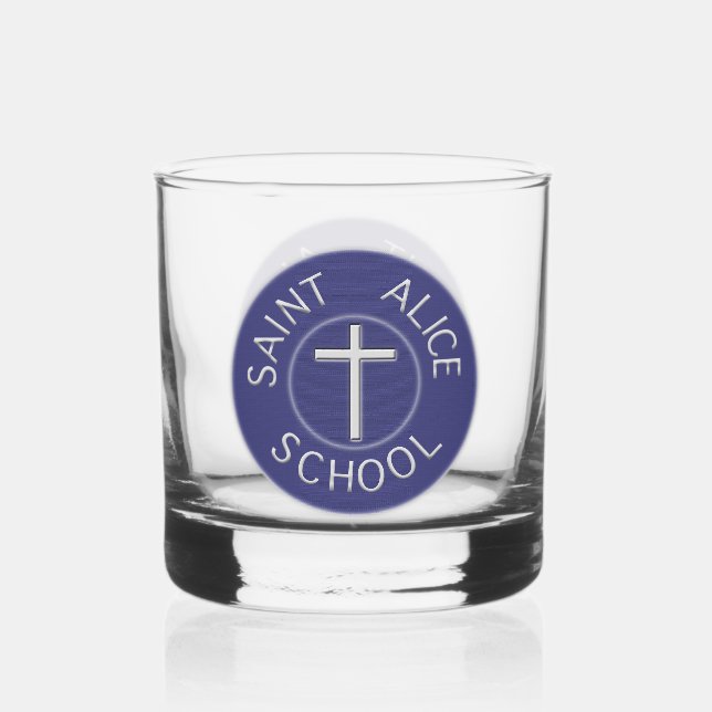 Traditioneller Patch der Saint Alice School Whiskyglas (Vorderseite)