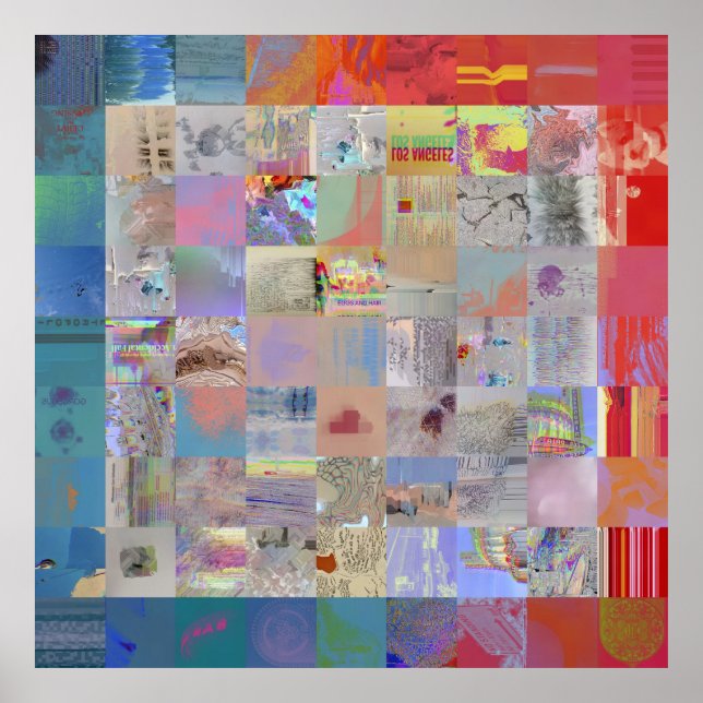 Traditioneller Patchwork Geometrischer Hausschmuck Poster (Vorne)