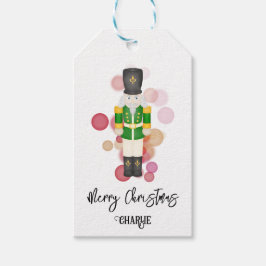 Traditioneller Red & Green Christmas Nutcracker Geschenkanhänger