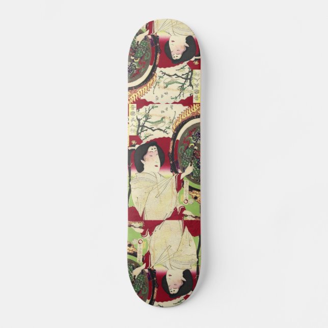 traditioneller Regenschirm Kimono japanese geisha Skateboard (Vorderseite)