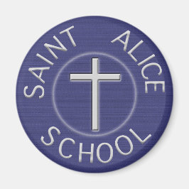 Traditioneller Saint Alice Blue und White Patch Magnet