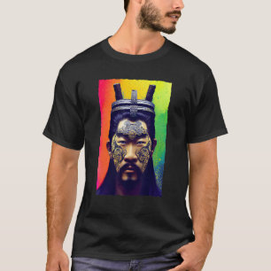 Traditioneller Samurai Warrior mit moderner Drehun T-Shirt