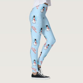 Traditioneller Schneemann mit frohen Weihnachten a Leggings