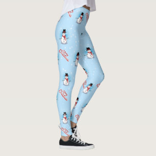 Traditioneller Schneemann mit frohen Weihnachten a Leggings