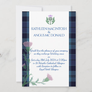 Traditioneller schottischer Tartan Border and This Einladung