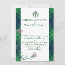 Traditioneller schottischer Tartan Border and This Einladung