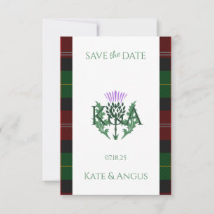 Traditioneller schottischer Tartan Border and This Save The Date