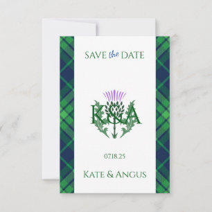Traditioneller schottischer Tartan Border and This Save The Date