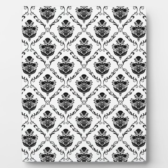 Traditioneller schwarzer Damast Fotoplatte (Vorderseite)