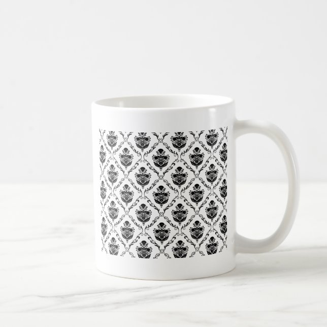Traditioneller schwarzer Damast Kaffeetasse (Rechts)