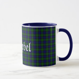 Traditioneller schwarzer UhrTartan kariert Tasse