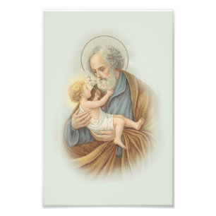 Traditioneller St. Joseph & Kind Jesus Fotodruck
