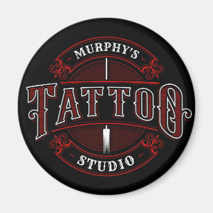 Traditioneller Stil ADD NAME Tattoo Studio Shop Magnet