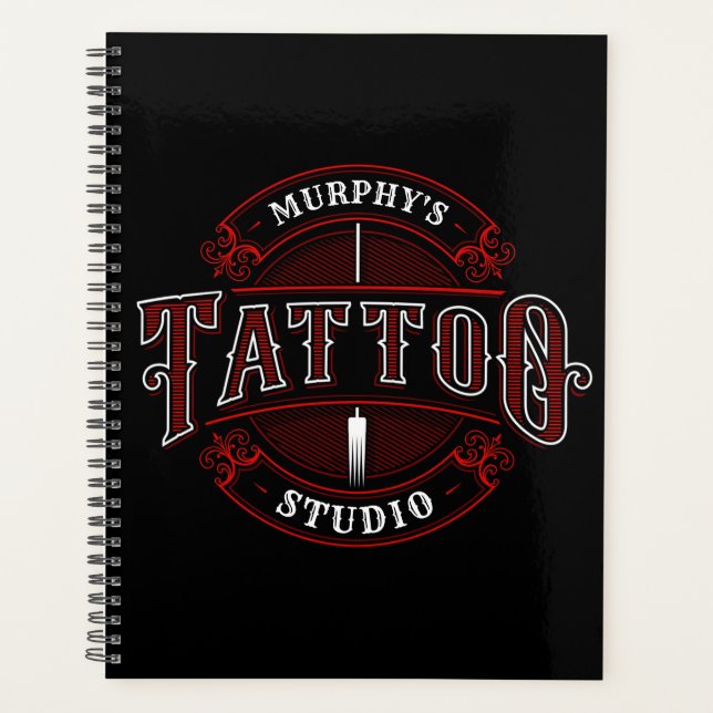 Traditioneller Stil ADD NAME Tattoo Studio Shop Planer (Vorderseite)