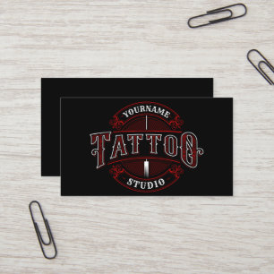 Traditioneller Stil ADD NAME Tattoo Studio Shop Visitenkarte