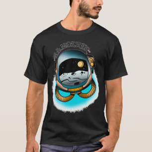 Traditioneller Tattoo-Stil Stadt und Farbastronaut T-Shirt