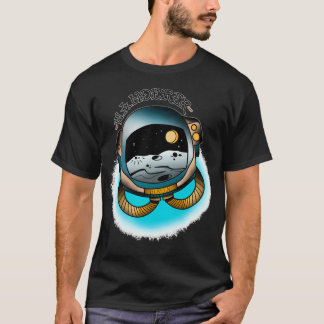 Traditioneller Tattoo-Stil Stadt und Farbastronaut T-Shirt