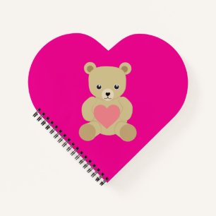 Traditioneller Teddy-Bär mit Herz-Notebook Notizbuch