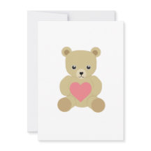 Traditioneller Teddybär mit Herz-Karte