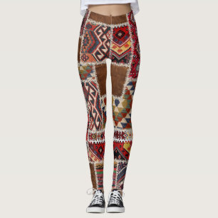 Traditioneller Teppich-Patchwork: Dekorativer Tepp Leggings