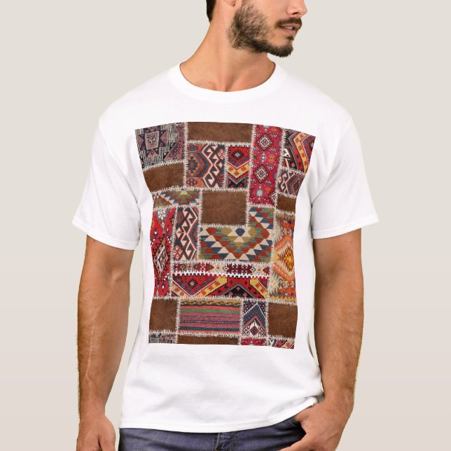 Traditioneller Teppich-Patchwork: Dekorativer Tepp T-Shirt (Vorderseite)
