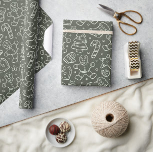 Traditioneller Weihnachts- Vintage- Lebkuchenmann Geschenkpapier