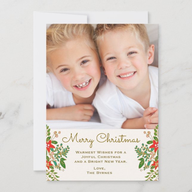 Traditioneller Weihnachtskranz ein Foto Mitteilungskarte (Vorderseite)