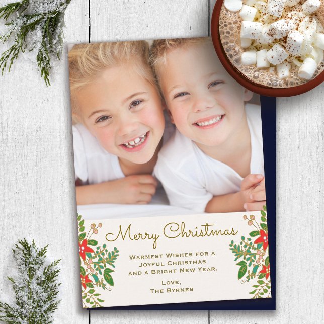 Traditioneller Weihnachtskranz ein Foto Mitteilungskarte (Von Creator hochgeladen)