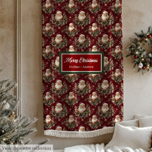 Traditioneller Weihnachtsmann Deep Red Holiday Bla Fleecedecke
