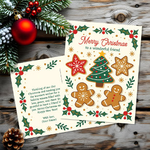 Traditioneller Weihnachtsmann-Gingerbread-Cookie-F Feiertagspostkarte