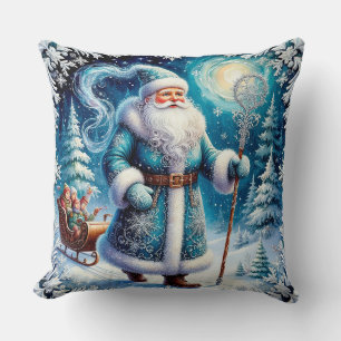 Traditioneller Weihnachtsmann in einer festlichen  Kissen