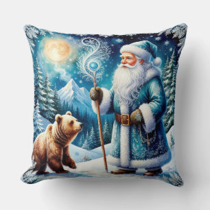 Traditioneller Weihnachtsmann in einer festlichen Kissen