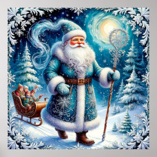 Traditioneller Weihnachtsmann in einer festlichen  Poster