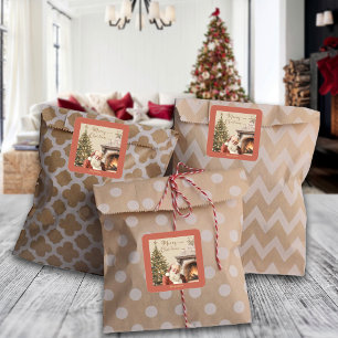 Traditioneller Weihnachtsmann-Individuelle Name Quadratischer Aufkleber