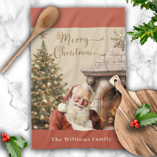 Traditioneller Weihnachtsmann Santa Claus Geschirrtuch