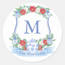 Traditioneller Weihnachtsmonogramm-Wappen-Umschlag