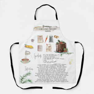 Traditioneller Weihnachtspudding Familienrezept Schürze