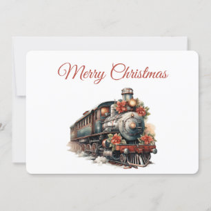 Traditioneller Weihnachtszug im Vintage-Stil Feiertagskarte