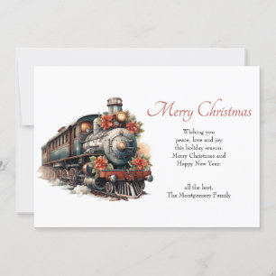 Traditioneller Weihnachtszug im Vintage-Stil Feiertagskarte